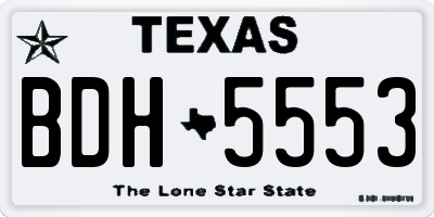 TX license plate BDH5553