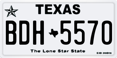 TX license plate BDH5570