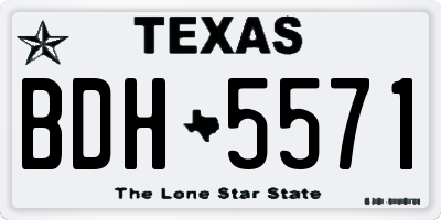 TX license plate BDH5571
