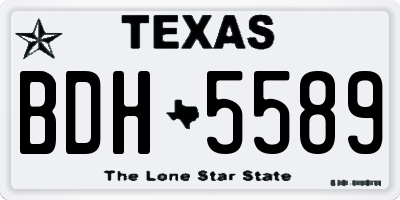 TX license plate BDH5589