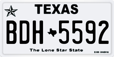 TX license plate BDH5592