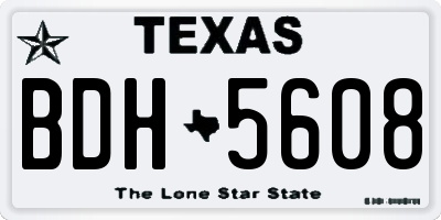 TX license plate BDH5608