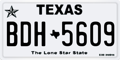 TX license plate BDH5609