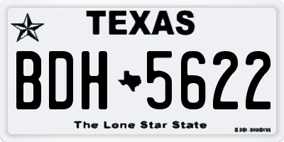 TX license plate BDH5622