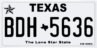 TX license plate BDH5636