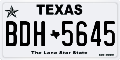 TX license plate BDH5645