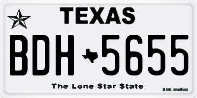 TX license plate BDH5655