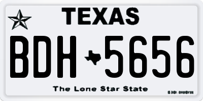 TX license plate BDH5656