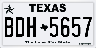 TX license plate BDH5657