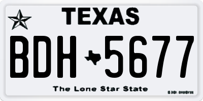 TX license plate BDH5677