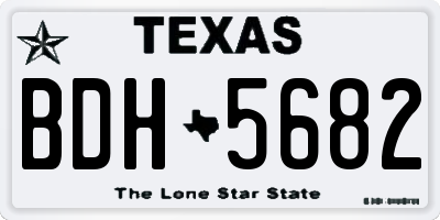 TX license plate BDH5682