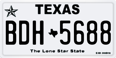 TX license plate BDH5688