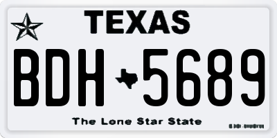TX license plate BDH5689