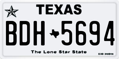 TX license plate BDH5694