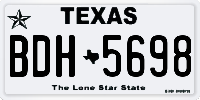 TX license plate BDH5698