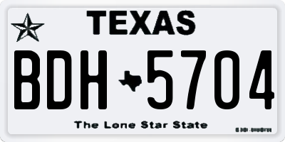 TX license plate BDH5704