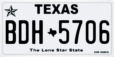 TX license plate BDH5706
