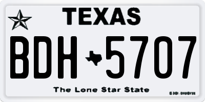 TX license plate BDH5707