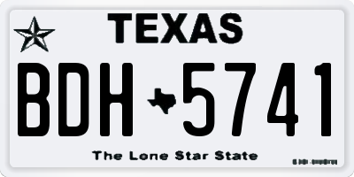 TX license plate BDH5741