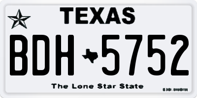 TX license plate BDH5752