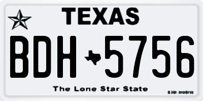 TX license plate BDH5756