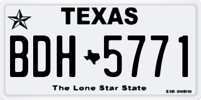 TX license plate BDH5771
