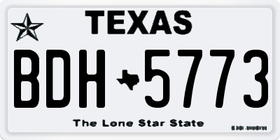 TX license plate BDH5773