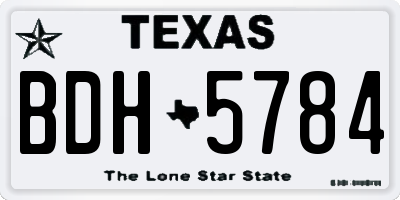 TX license plate BDH5784