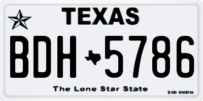 TX license plate BDH5786