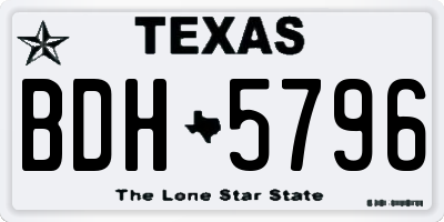 TX license plate BDH5796