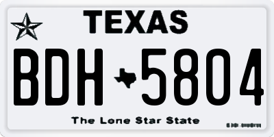 TX license plate BDH5804