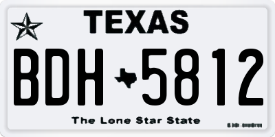TX license plate BDH5812