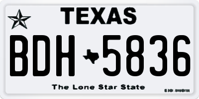 TX license plate BDH5836
