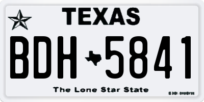 TX license plate BDH5841