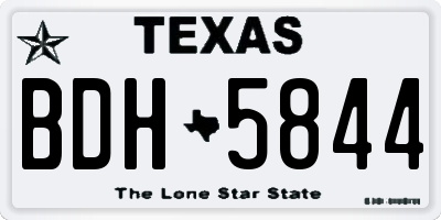 TX license plate BDH5844
