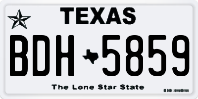 TX license plate BDH5859