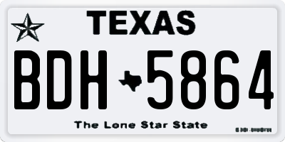 TX license plate BDH5864