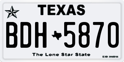 TX license plate BDH5870