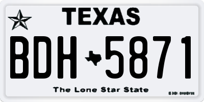 TX license plate BDH5871