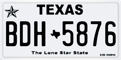 TX license plate BDH5876