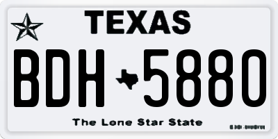 TX license plate BDH5880