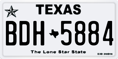 TX license plate BDH5884