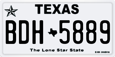 TX license plate BDH5889