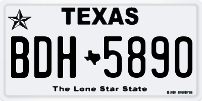 TX license plate BDH5890