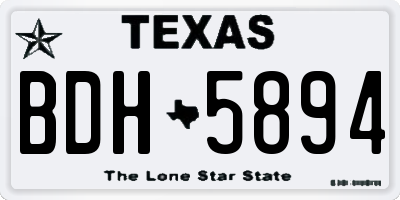TX license plate BDH5894