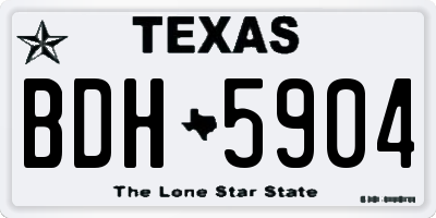 TX license plate BDH5904
