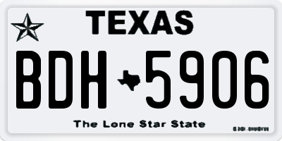 TX license plate BDH5906