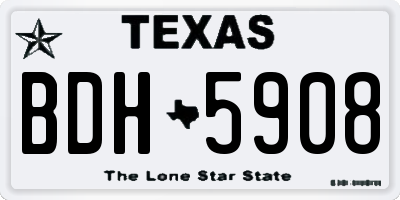 TX license plate BDH5908