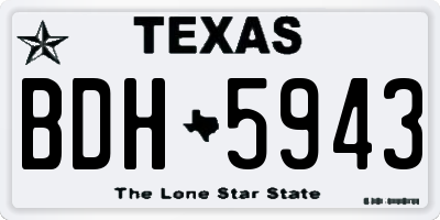 TX license plate BDH5943