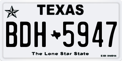 TX license plate BDH5947